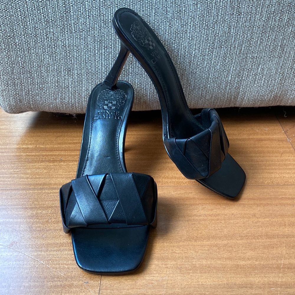 Vince Camuto Pintucked Braided Leather Heel